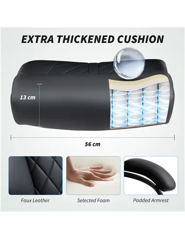 HOMCOM Executive Office Chair with Spring Padding - Black