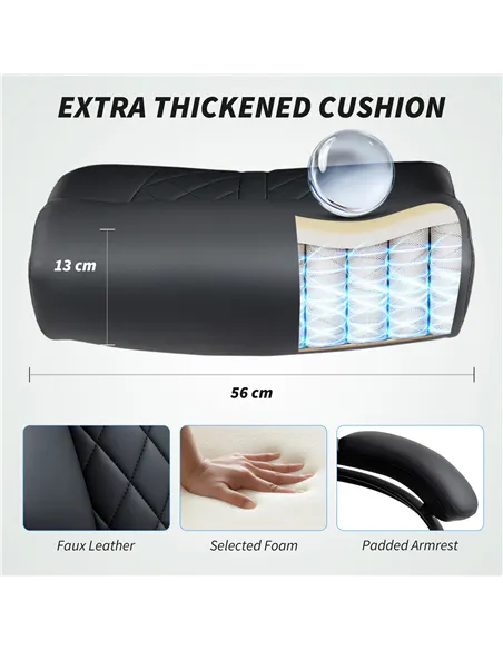 HOMCOM Executive Office Chair with Spring Padding - Black