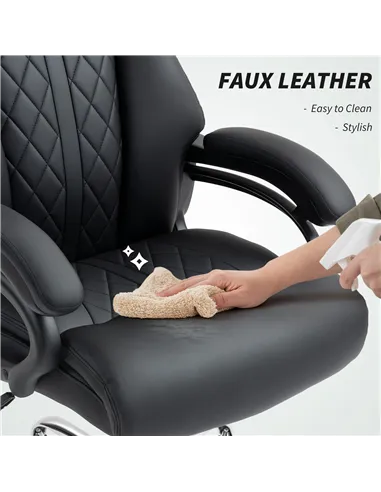 HOMCOM Executive Office Chair with Spring Padding - Black