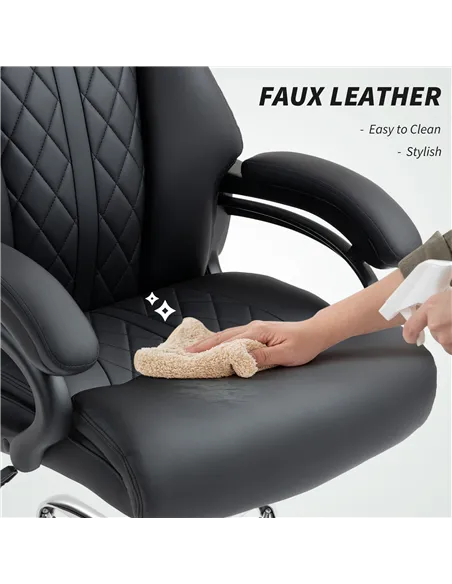 HOMCOM Executive Office Chair with Spring Padding - Black