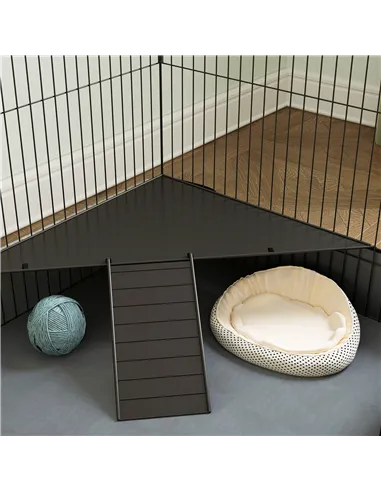 PawHut 2 in 1 Guinea Pig Cage, Rabbit Cage Pet Playpen with 2 Separate Area, Waterproof Oxford Fabric Floor for Hedgehogs