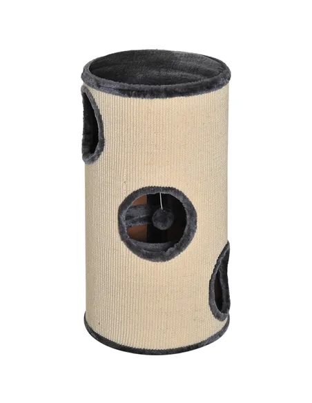 PawHut 70cm Height Cat Post Tree Scratching Barrel Sisal Activity Center Condo Kitten Bed Scratcher Climbing Climber Play House 