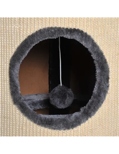 PawHut 70cm Height Cat Post Tree Scratching Barrel Sisal Activity Center Condo Kitten Bed Scratcher Climbing Climber Play House 