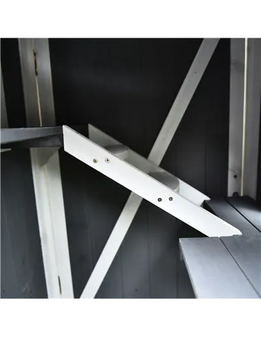 PawHut Wooden Cat House, Weatherproof Pet Shelter, Outdoor Cat Condos Cave, 2 Floor Furniture, Grey and White