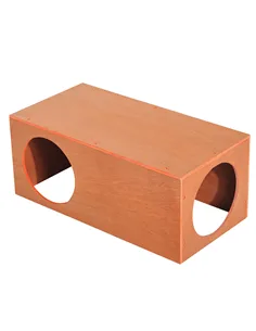 PawHut Outdoor Rabbit Hideaway Shelter Indoor Cat Tunnel Garden Kitty Box House Pet Home Run Play Cage Waterproof 60Lx30Wx25H(cm