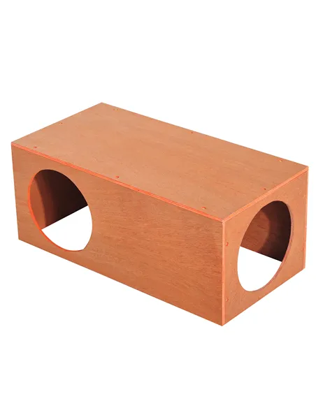 PawHut Outdoor Rabbit Hideaway Shelter Indoor Cat Tunnel Garden Kitty Box House Pet Home Run Play Cage Waterproof 60Lx30Wx25H(cm