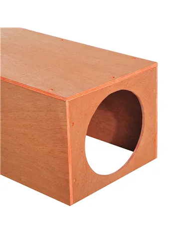 PawHut Outdoor Rabbit Hideaway Shelter Indoor Cat Tunnel Garden Kitty Box House Pet Home Run Play Cage Waterproof 60Lx30Wx25H(cm