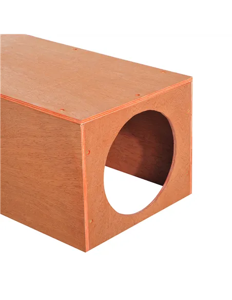 PawHut Outdoor Rabbit Hideaway Shelter Indoor Cat Tunnel Garden Kitty Box House Pet Home Run Play Cage Waterproof 60Lx30Wx25H(cm