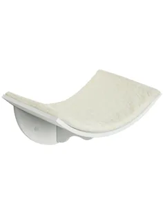 PawHut Wood Cat Shelves, Wall-Mounted Cat Shelter, Curved Kitten Bed Perch Climber Furniture 41 x 28 x 21cm White