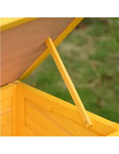 Pawhut Garden Wooden Cat House Hide Cage Outdoor Pet Play Home Waterproof Roof Kitty Shelter Kennel w/ith Door & Window