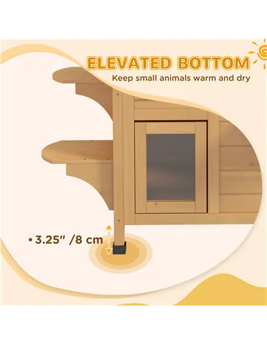 PawHut 2-story Cat House Outdoor, Weatherproof Wooden Cat Enclosure for Feral Cats with Escape Door, Openable Roof, Jumping Plat