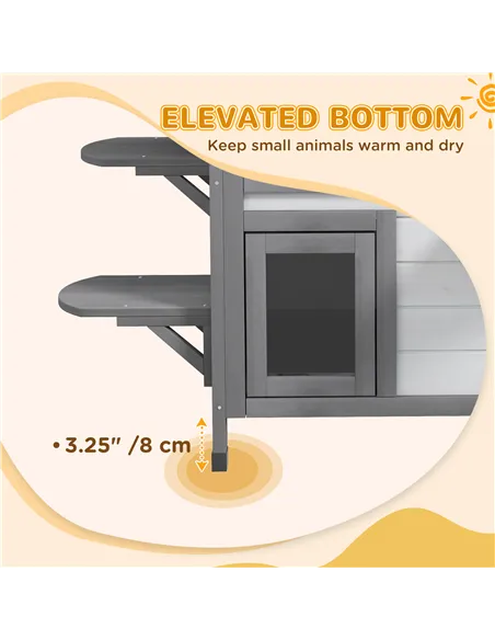 PawHut 2-Story Indoor or Outdoor Cat House W/ Escape Door, Cat Shelter, White