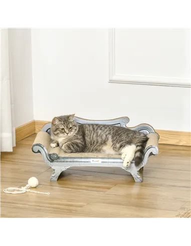 PawHut Cat Scratching Board Cardboard Cat Scratchers Lounger, 60 x 29 x 26.5cm