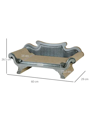 PawHut Cat Scratching Board Cardboard Cat Scratchers Lounger, 60 x 29 x 26.5cm