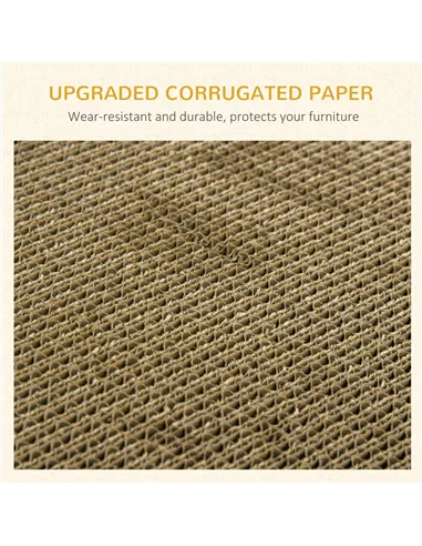 PawHut Cat Scratching Board Cardboard Cat Scratchers Lounger, 60 x 29 x 26.5cm