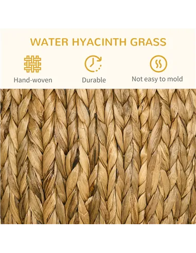 PawHut Wicker Cat Bed Cat House Stool with Washable Cushion, 44 x 43 x 41cm