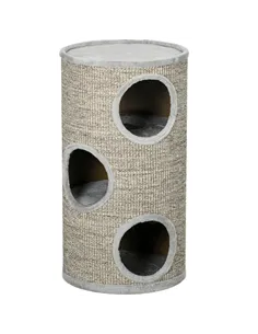 PawHut Cat Climbing Frame, Covered with Sisal, Cosy Platform - Light Grey