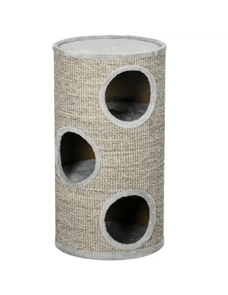 PawHut Cat Climbing Frame, Covered with Sisal, Cosy Platform - Light Grey