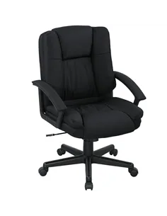HOMCOM Linen-Look Padded Office Chair - Black