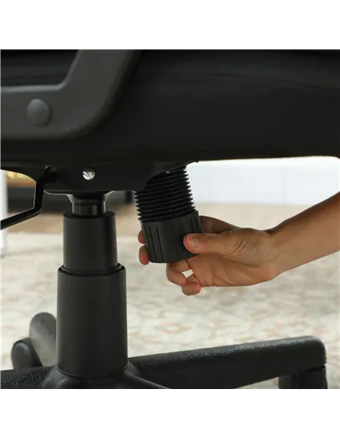 HOMCOM Linen-Look Padded Office Chair - Black