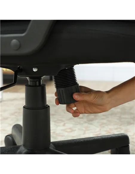 HOMCOM Linen-Look Padded Office Chair - Black