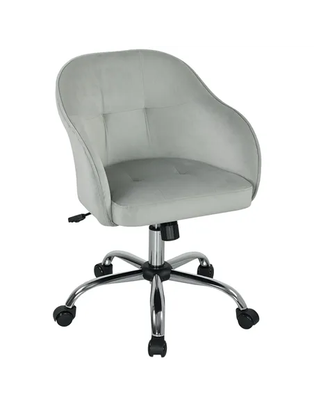 HOMCOM 46-56 cm Velvet-feel Office Chair - Grey