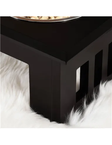 PawHut Raised Dog Feeding Bowls with Stand, Stainless Steel for Medium Dog, 58L x 31W x 25H cm - Brown