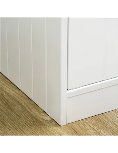 PawHut Raised Pet Feeder, with Two Bowls, Storage - White