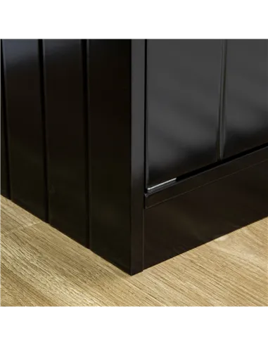 PawHut Raised Pet Feeder, with Two Bowls, Storage - Black