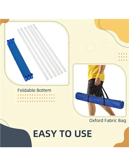 PawHut Dog Agility Equipment Training Adjustable Obstacle Course Set with 6 Weaves Poles Storage Bag for Pet Outdoor Games Exerc