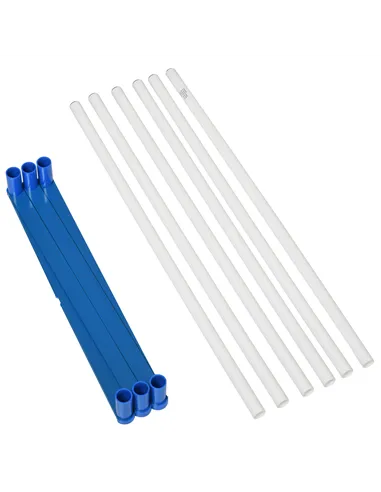 PawHut Dog Agility Equipment Training Adjustable Obstacle Course Set with 6 Weaves Poles Storage Bag for Pet Outdoor Games Exerc