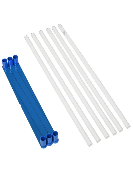 PawHut Dog Agility Equipment Training Adjustable Obstacle Course Set with 6 Weaves Poles Storage Bag for Pet Outdoor Games Exerc