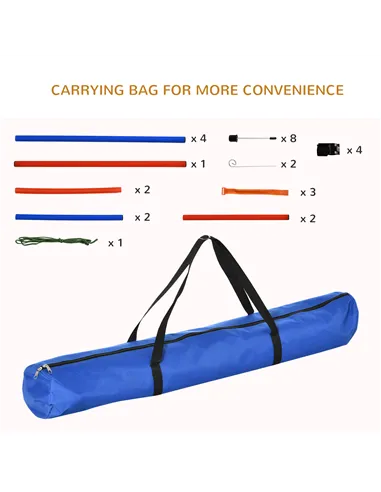 PawHut Pet Agility Training Equipment Dog Play Run Jump Obedience Training Set Adjustable (Pole + Hoop + Hurdle)