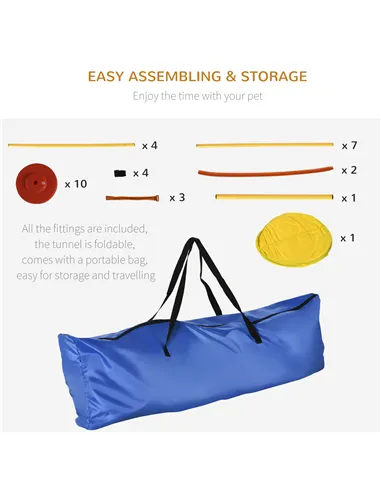 Pawhut Dog Agility Equipment Portable Pet Training Obstacle Set for Dogs 5 Pieces w/ Adjustable High Jumping Pole, Jumping Ring,