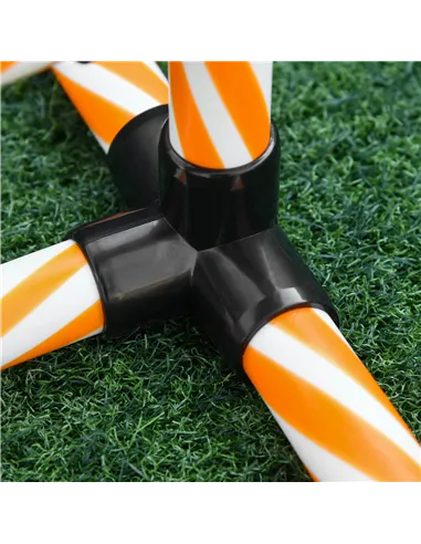 PawHut Dog Agility Equipment Pet Outdoor Training Play Run Obstacle w/ 6 Weaves Poles Whistle Carrying Bag