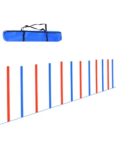 PawHut Dog Agility Training Equipment Dog Play Run Obedience Training Set Adjustable (Poles)