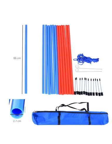 PawHut Dog Agility Training Equipment Dog Play Run Obedience Training Set Adjustable (Poles)