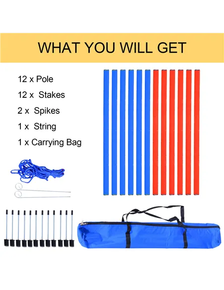 PawHut Dog Agility Training Equipment Dog Play Run Obedience Training Set Adjustable (Poles)
