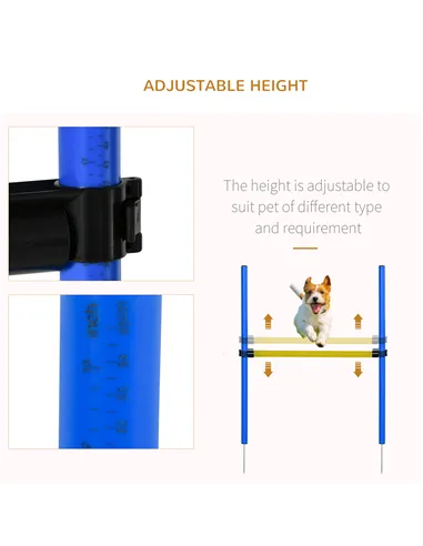 PawHut Pet Agility Training Equipment Dog Play Run Jump Obedience Training Set Adjustable (Poles + Hurdle + Tunnel + Pause Box)