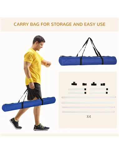 PawHut 4 Pieces Dog Agility Training Equipment, Adjustable Height Jumps Hurdle with Carrying Bag for Outdoor, White