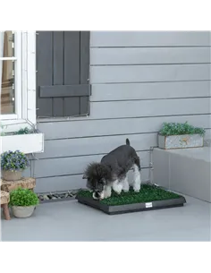 PawHut Indoor Pet Dog Toilet Mat Potty Tray Training Grass Restroom with Tray and Loo Pad 2