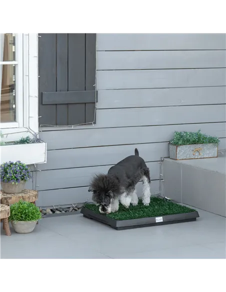 PawHut Indoor Pet Dog Toilet Mat Potty Tray Training Grass Restroom with Tray and Loo Pad