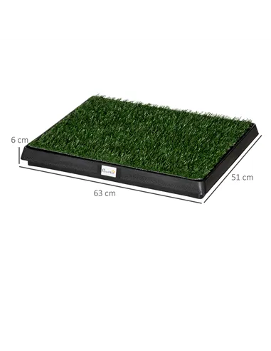 PawHut Indoor Pet Dog Toilet Mat Potty Tray Training Grass Restroom with Tray and Loo Pad