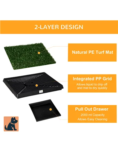 PawHut Indoor Pet Dog Toilet Mat Potty Tray Training Grass Restroom with Tray and Loo Pad