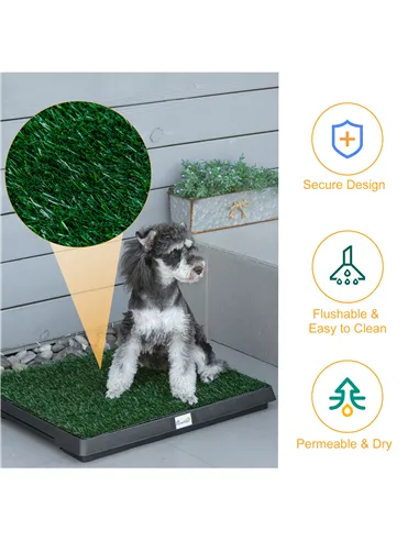 PawHut Indoor Pet Dog Toilet Mat Potty Tray Training Grass Restroom with Tray and Loo Pad