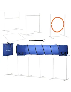 PawHut Six-Piece Dog Agility Equipment Set, with Carry Bag - Multicoloured