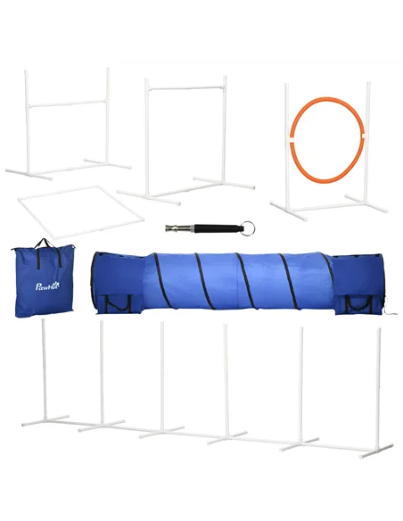 PawHut Six-Piece Dog Agility Equipment Set, with Carry Bag - Multicoloured