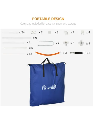 PawHut Six-Piece Dog Agility Equipment Set, with Carry Bag - Multicoloured