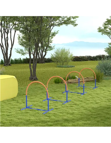 PawHut Four-Piece Portable Dog Agility Equipment - Blue