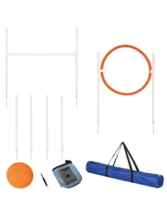 PawHut Dog Agility Training Equipment for Dogs with Carry Bag - Multicoloured